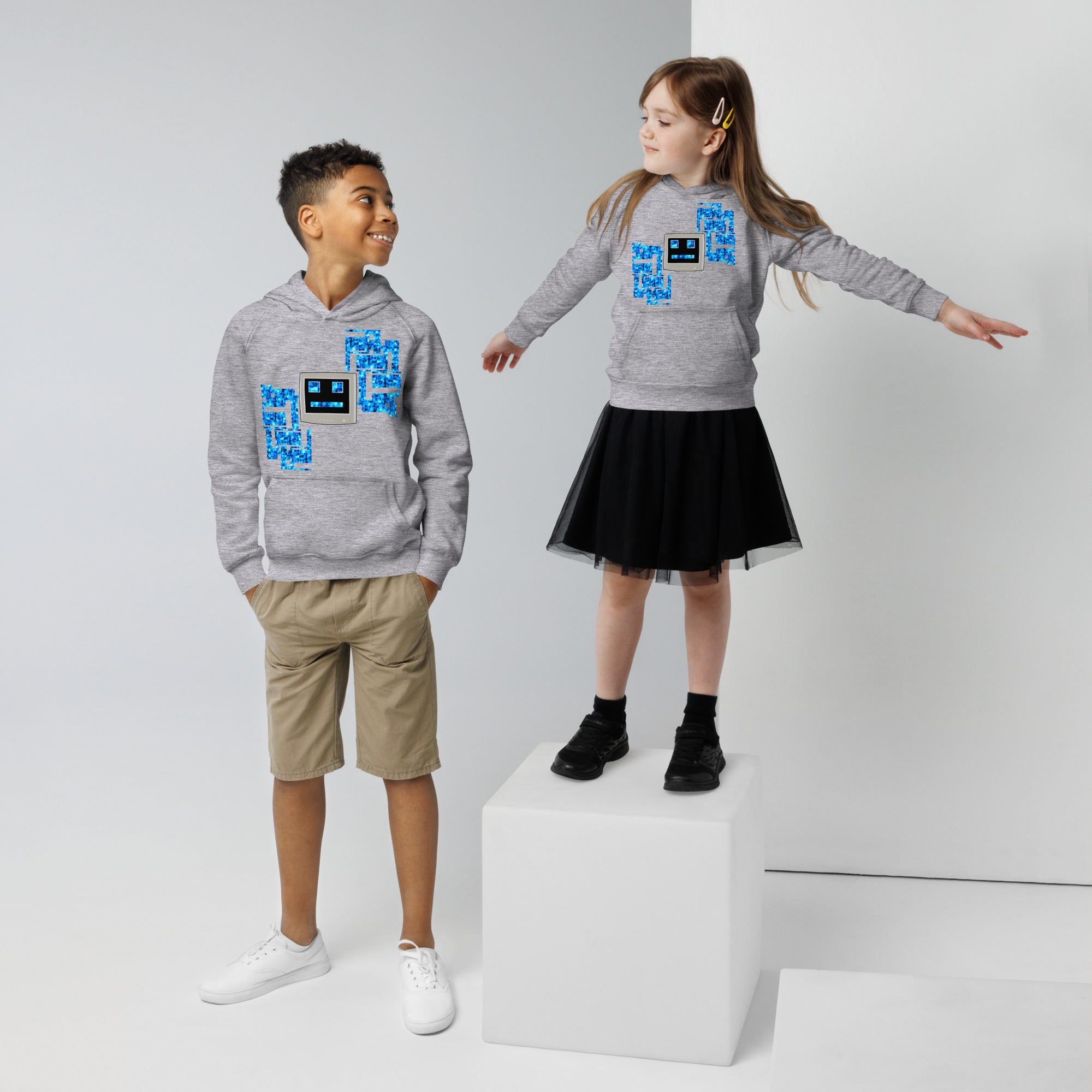 Computer Face Kids eco hoodie