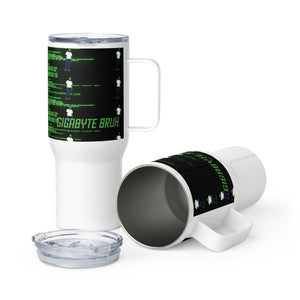 Gigabyte BruhTravel mug with a handle