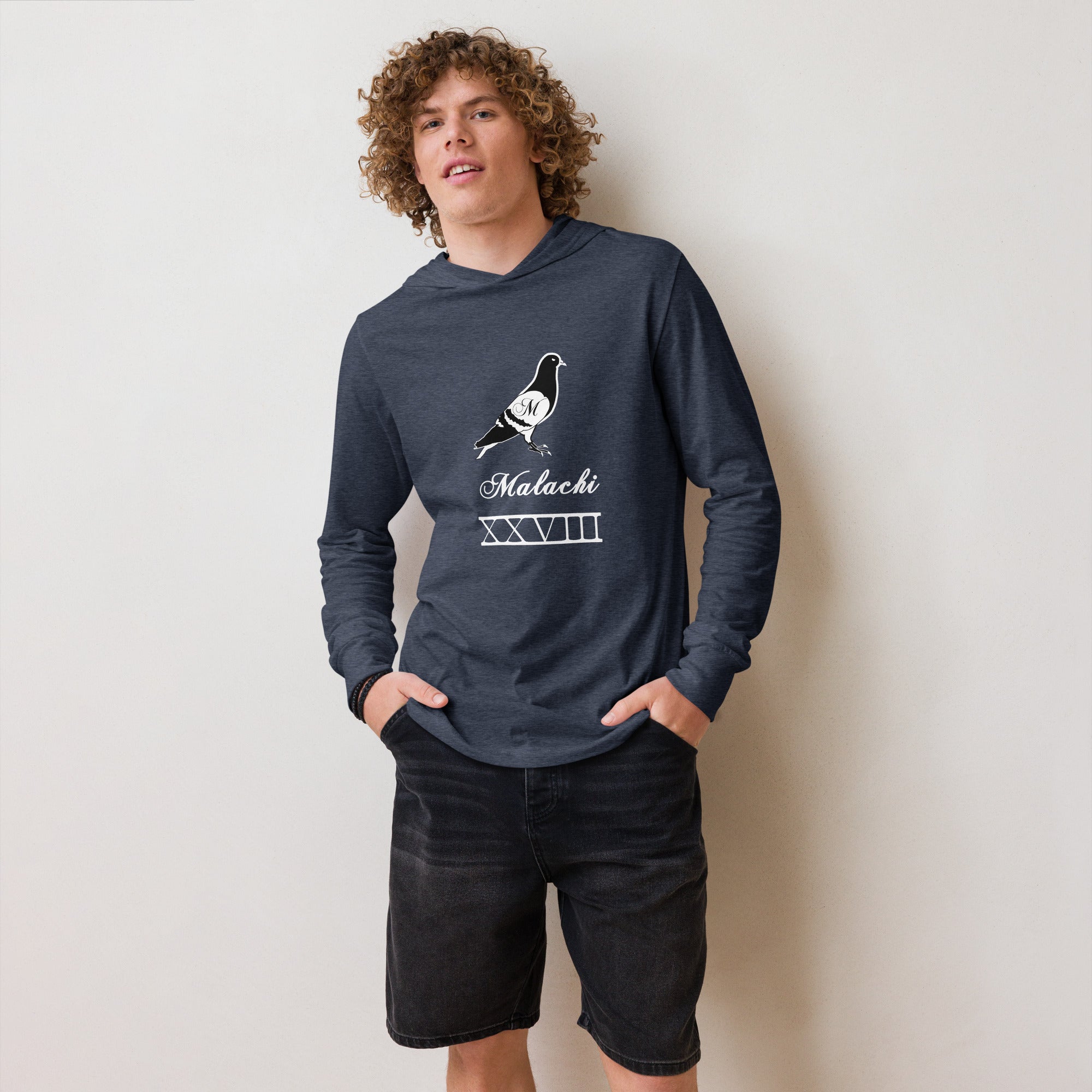 Pigeon Hooded long-sleeve tee