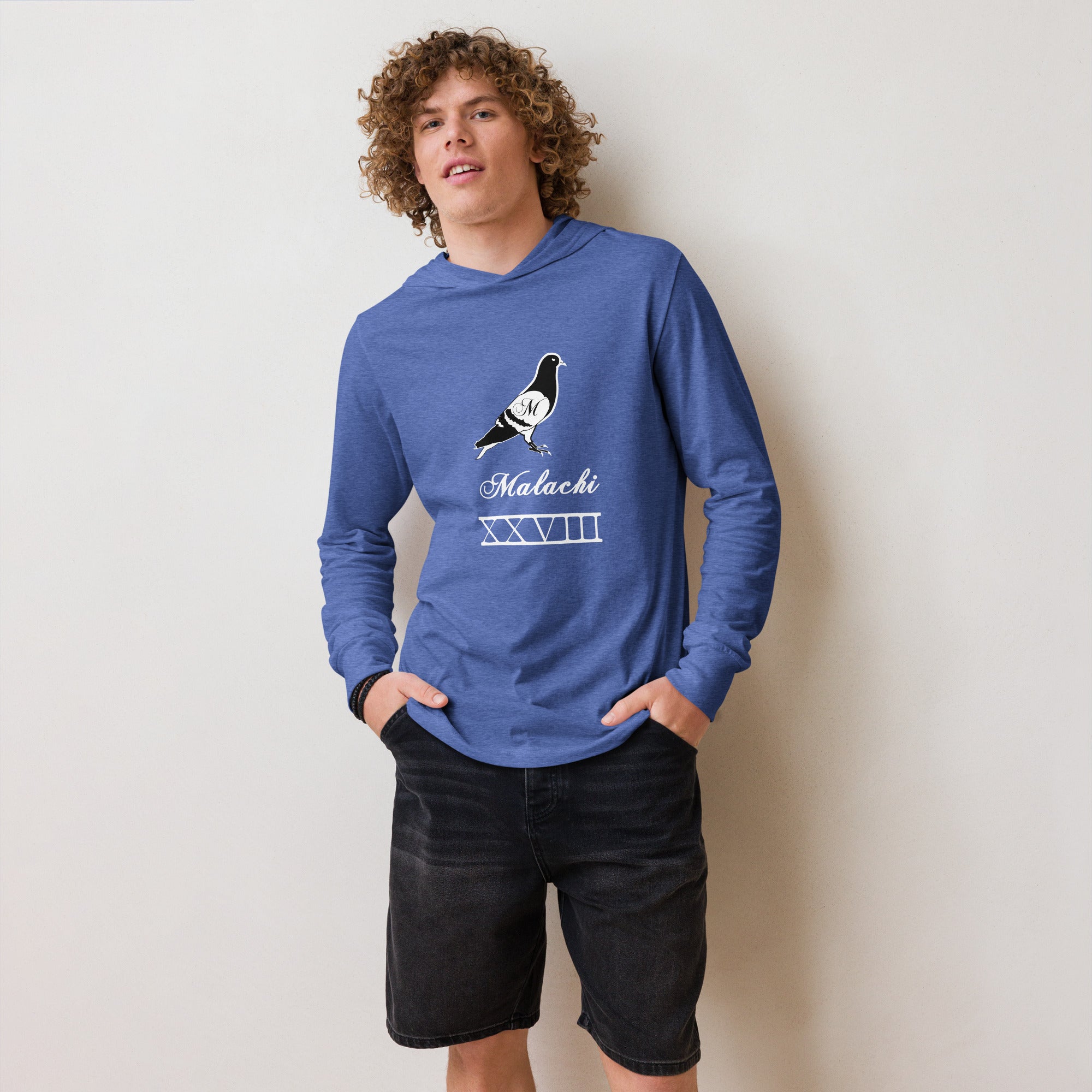 Pigeon Hooded long-sleeve tee