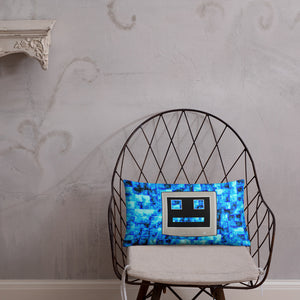 Blue CPU Face Basic Pillow