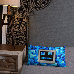 Blue CPU Face Basic Pillow