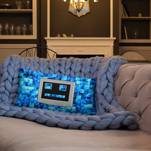 Blue CPU Face Basic Pillow