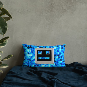 Blue CPU Face Basic Pillow