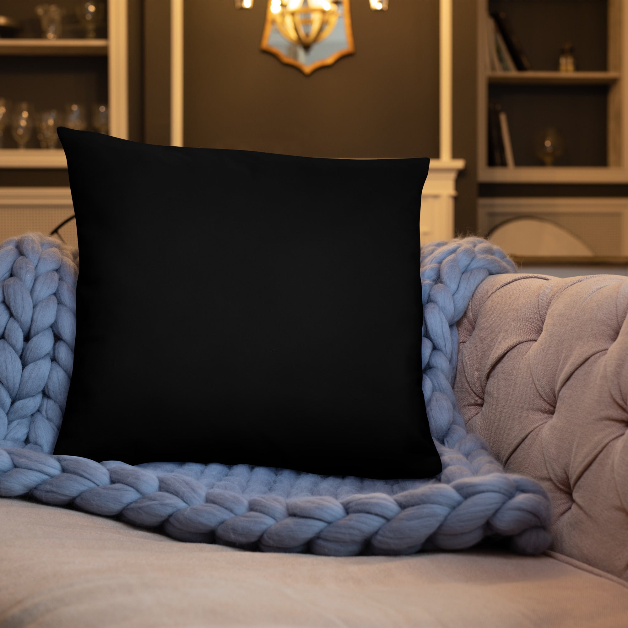 Blue CPU Face Basic Pillow