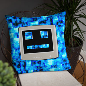 Blue CPU Face Basic Pillow