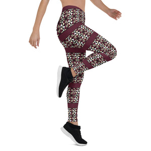 Burgundy Unique Leggings