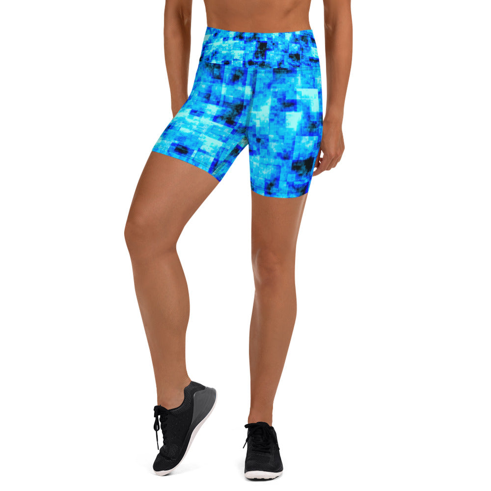 blue cpu yoga shorts