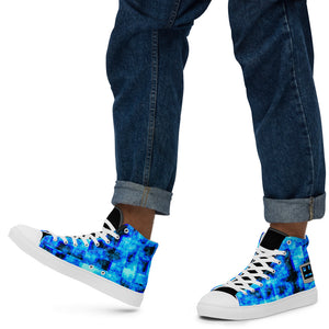 blue cpu men’s high top canvas shoes